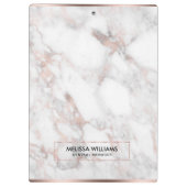 Roos-gouden Faux Marmer Border Lijst Klembord (Achterkant)