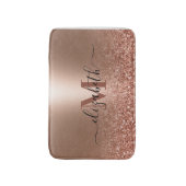 Roos gouden faux roze glitter badmat (Voorkant Verticaal)