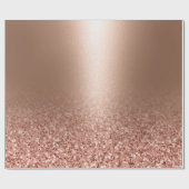 Roos gouden faux roze glitter cadeaupapier (Vlak)