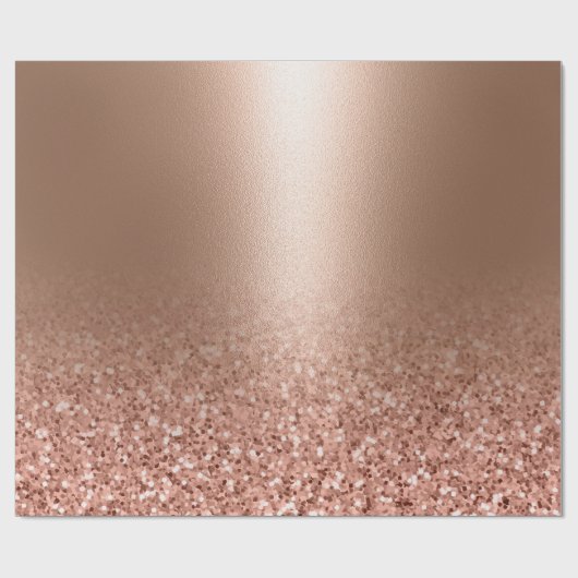 Roos gouden faux roze glitter cadeaupapier (Vlak)