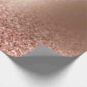 Roos gouden faux roze glitter cadeaupapier (Hoek)