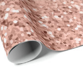 Roos gouden faux roze glitter cadeaupapier (Rol Hoek)