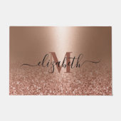 Roos gouden faux roze glitter deurmat (Voorkant)