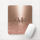 Roos gouden faux roze glitter muismat (Met muis)