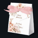 Roos gouden Floral Nikah Mubarak Favor Box Bedankdoosjes<br><div class="desc">Maak indruk op uw gasten met een prachtige Roos Gold Floral Islamitisch-thema bruiloft Nikah gunst doos die een prachtige Roos Gold Floral rand en elegante kalligrafie met de gepersonaliseerde naam van bruid en bruidegom ' op de voorkant en roos gouden glitter op de achterkant van de gunst doos toont.</div>