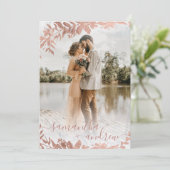 Roos gouden florammer spaans 5 foto ' s bruiloft kaart (Staand voorkant)