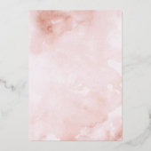 ROOS GOUDEN FOIL Roze Navy Bloemen Baby shower Folie Uitnodiging (Achterkant)