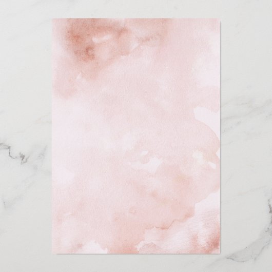 ROOS GOUDEN FOIL Roze Navy Bloemen Baby shower Folie Uitnodiging (Achterkant)