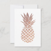 roos gouden folie ananas bruiloft kaart (Achterkant)