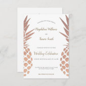 roos gouden folie ananas bruiloft kaart (Voorkant / Achterkant)