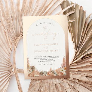 Roos Gouden Folie Boho Floral Modern Bruiloft Uitnodiging