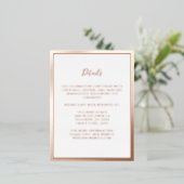 Roos Gouden Folie Bruiloft Behuizing Kaart (Staand Voorkant)