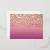 Roos gouden folie bruiloft dank u feestdagen briefkaart (Voorkant / Achterkant)