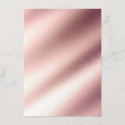 Roos Gouden Folie Bruiloft Informatie Gast Informatiekaartje (Achterkant)