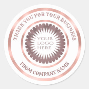 Roos gouden folie dank u business custom logo ronde sticker