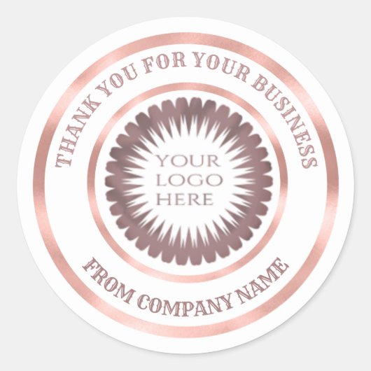 Roos gouden folie dank u business custom logo ronde sticker (Voorkant)