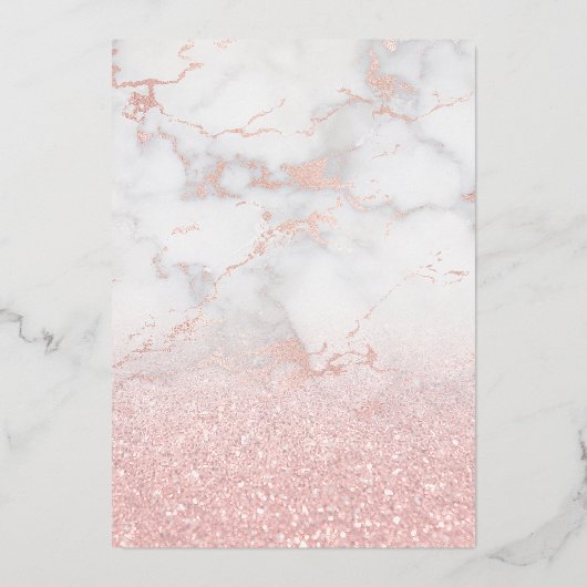 roos gouden folie details First Holy Communion Folie Uitnodiging (Achterkant)