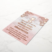 roos gouden folie details First Holy Communion Folie Uitnodiging (Gedraaid)