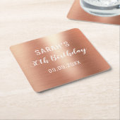 Roos Gouden Folie Elegant Enige Leeftijd 30e Verja Kartonnen Onderzetters (Schuin)