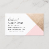 Roos gouden folie geometrische moderne blush roze  visitekaartje (Achterkant)