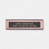 Roos Gouden Folie Glam Kantoor Naam Bord Deurteken Deurbordje (Voorkant)