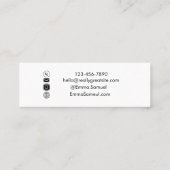 Roos gouden Folie Hallo Elegant Mini Visitekaartje (Achterkant)