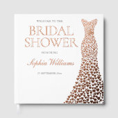 Roos Gouden Folie Hart Dress Vrijgezellenfeest Gastenboek (Voorkant)