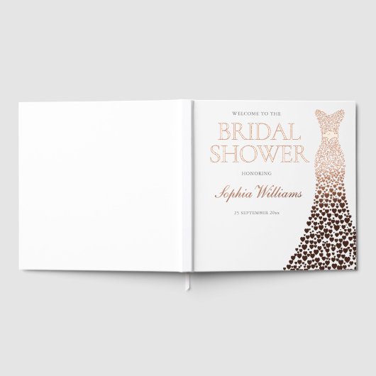 Roos Gouden Folie Hart Dress Vrijgezellenfeest Gastenboek (Volledig)