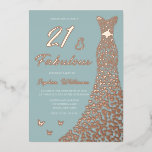 Roos Gouden Folie Jurk 21 & Fabulous 21st Verjaard Folie Uitnodiging<br><div class="desc">Roos Gold Foil Dress 21 & Fabulous 21st Birthday Folie Invitation Bekijk andere uitnodigingen in onze Niche en Nest Store</div>