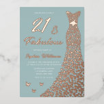 Roos Gouden Folie Jurk 21 & Fabulous 21st Verjaard Uitnodiging<br><div class="desc">Roos Gold Foil Dress 21 & Fabulous 21st Birthday Folie Invitation Bekijk andere uitnodigingen in onze Niche en Nest Store</div>