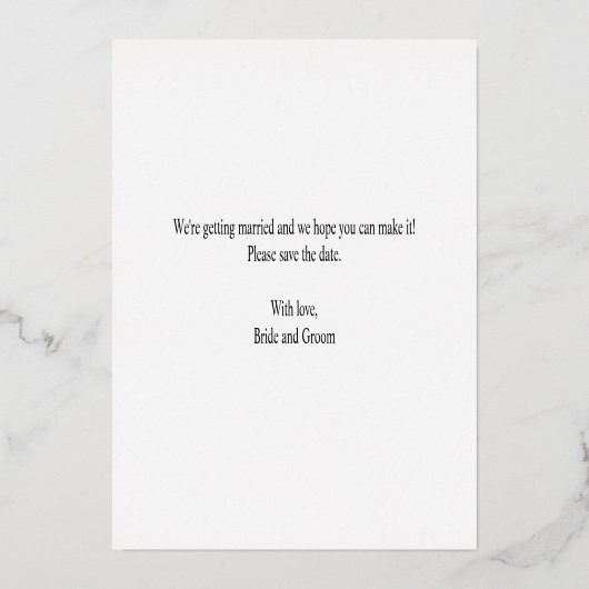 Roos gouden folie kalligrafie behalve de datakaart folie uitnodiging (Achterkant)