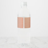 Roos Gouden Folie Monogram Bruiloft Verjaardagsgun Waterfles Etiket (Achterkant)