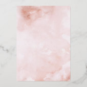 ROOS GOUDEN FOLIE Roze Bloemen Quinceanera Folie Uitnodiging (Achterkant)