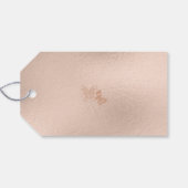 Roos Gouden Folie Roze Pastel Bruiloft Dag Cadeaulabel (Achterkant Horizontaal)