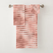 Roos gouden folie strepen roze badhanddoeken bad handdoek (Insitu)