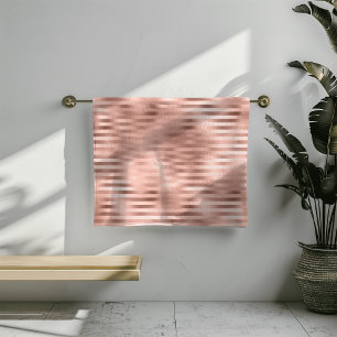 Roos gouden folie strepen roze badhanddoeken bad handdoek