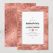 Roos Gouden Folie Tijger Stripes Bachelorette Part Kaart (Voorkant / Achterkant)