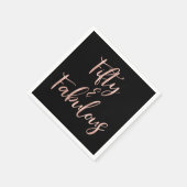 Roos Gouden Folie Vijftig en Fabulous Servet (Hoek)