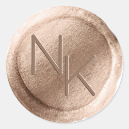 Roos Gouden Folie Wax Envelop Afdichting Monogram  Ronde Sticker
