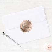 Roos Gouden Folie Wax Envelop Afdichting Monogram Ronde Sticker (Envelop)