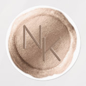 Roos Gouden Folie Wax Seal Initialen Bruiloft Mono Labels (Design 1)
