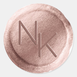 Roos Gouden Folie Wax Seal Initialen Envelop Stick Ronde Sticker