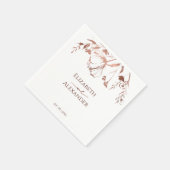 Roos Gouden Folie Wildflower Lente Bruiloft Servet (Hoek)