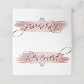 Roos Gouden Folie Wit Zwart GERESERVEERD Teken Plaatskaartje (Buitenkant ongevouwen)