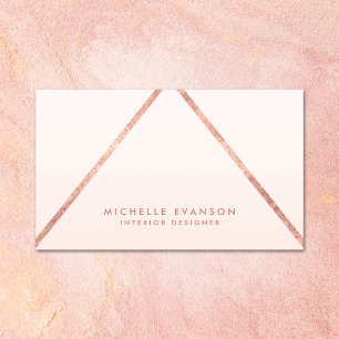 Roos gouden folielijnen Blush Pink Ombre Elegant Visitekaartje