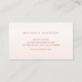 Roos gouden folielijnen Blush Pink Ombre Elegant Visitekaartje (Achterkant)