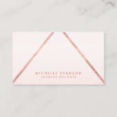 Roos gouden folielijnen Blush Pink Ombre Elegant Visitekaartje (Voorkant)