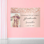 Roos gouden foto afstudeerfeest spandoek