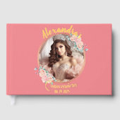 Roos Gouden Foto  Boho Quinceañera Spaans Gastenboek (Voorkant)