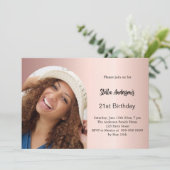 Roos gouden foto boog verjaardag kaart (Staand voorkant)